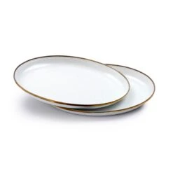 Barebones Emaille Plat Bord ΓΈ 280 Mm Eggshell 2-pack