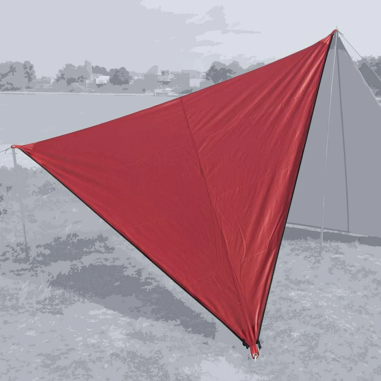 Bent Canvas Plain Set Tarp 250 X 250 X 250 Barbados Cherry 3 Bent Canvas Plain Set Tarp 250 X 250 X 250 Barbados Cherry