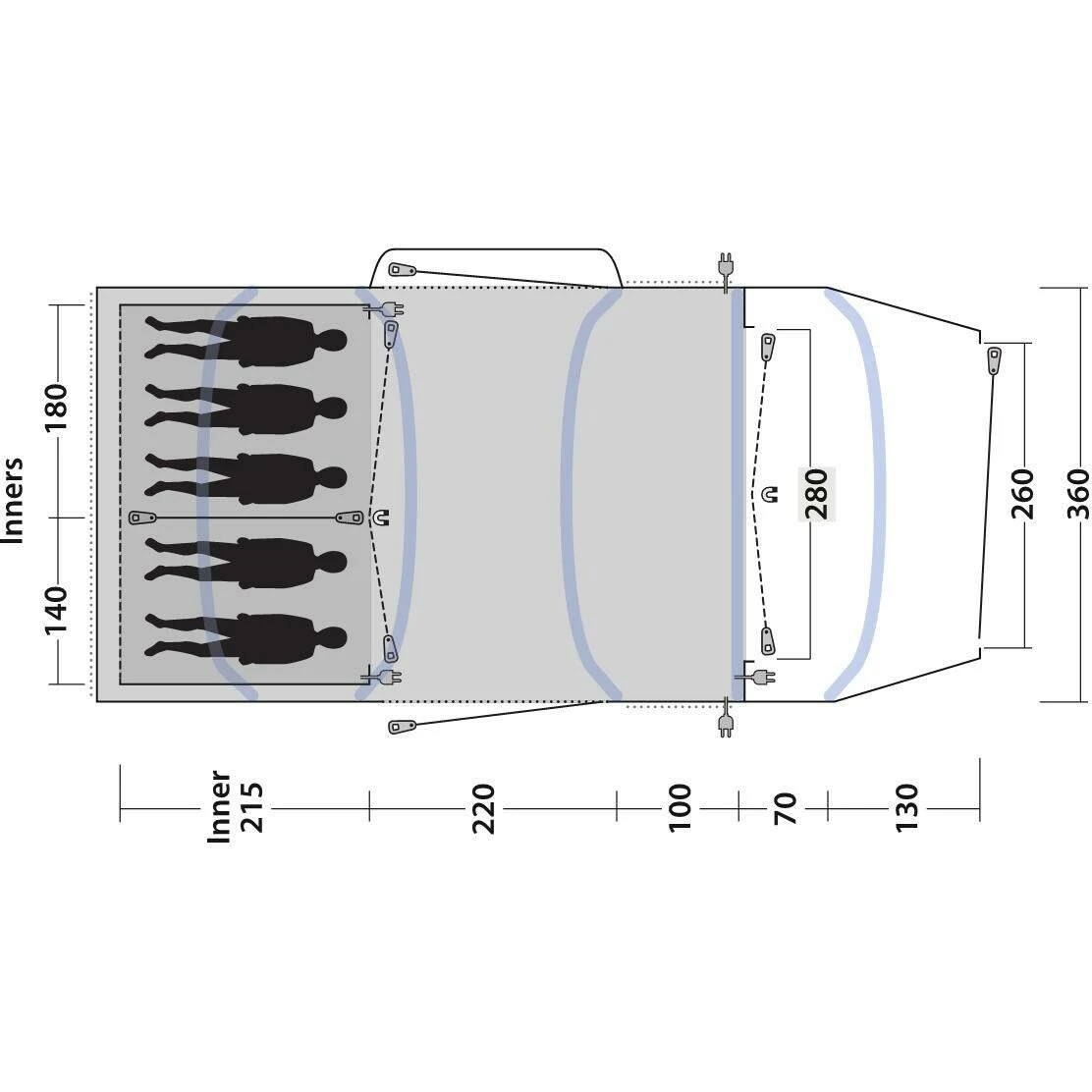Outwell Jacksondale 5PA Opblaasbare Tent 19 Outwell Jacksondale 5PA Opblaasbare Tent - Afbeelding 17