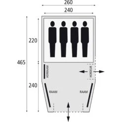 Safarica Blackhawk 260 Tunneltent 2022 -Buiten Kamperen Winkel 112206 900 04 1