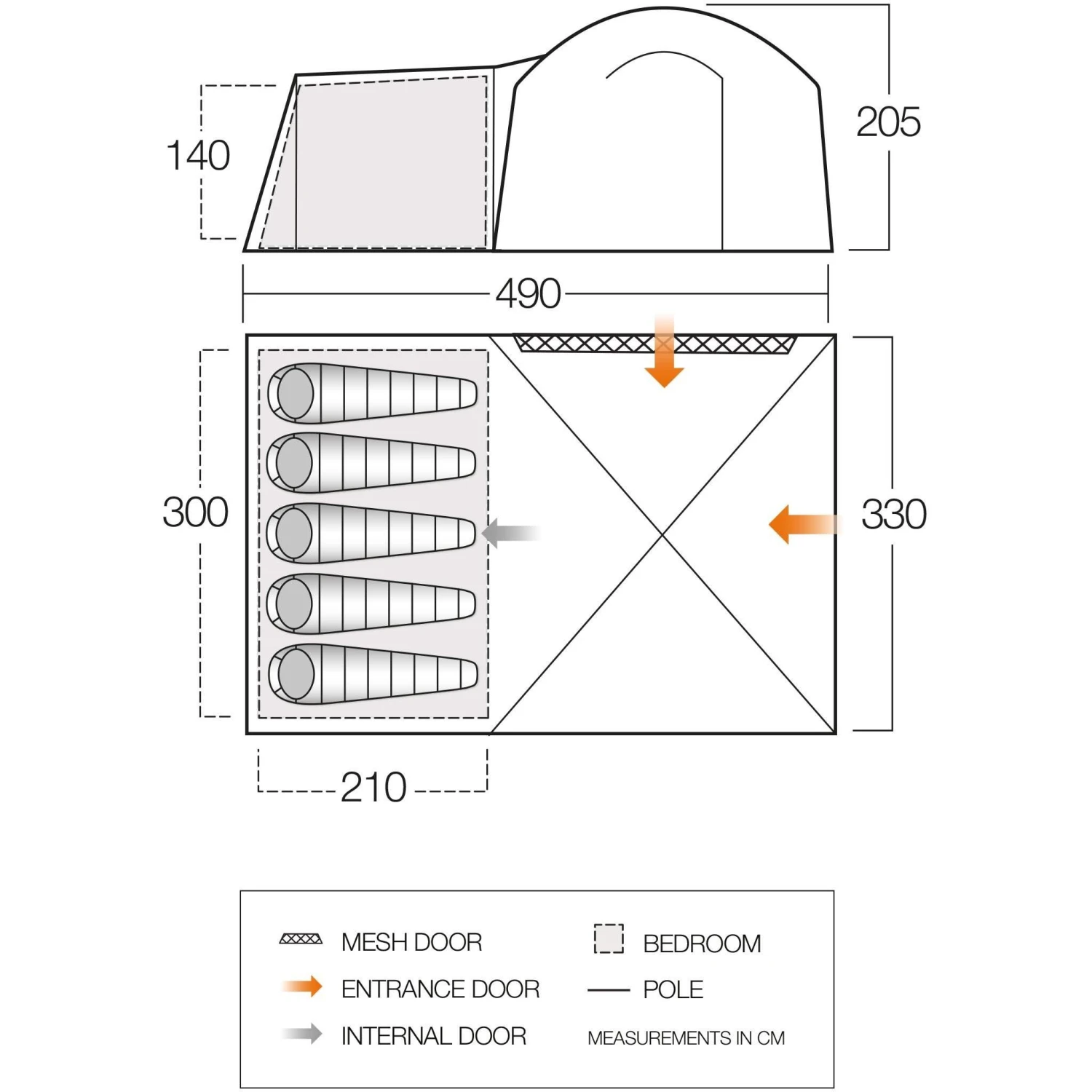 Vango Athos 500 Koepeltent 4 Vango Athos 500 Koepeltent - Afbeelding 2