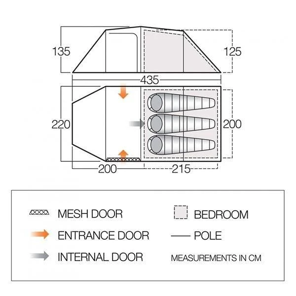 Vango Omega 350 Lichtgewicht Tunneltent Pamir Green 5 Vango Omega 350 Lichtgewicht Tunneltent Pamir Green - Afbeelding 3