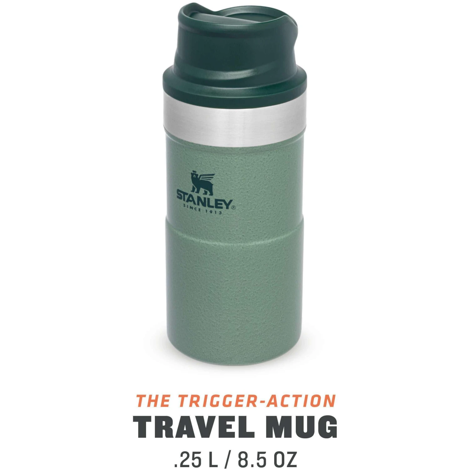 Stanley PMIClassic Trigger-Action Thermosbeker 250 Ml Hammertone Green 4 Stanley PMIClassic Trigger-Action Thermosbeker 250 Ml Hammertone Green - Afbeelding 2