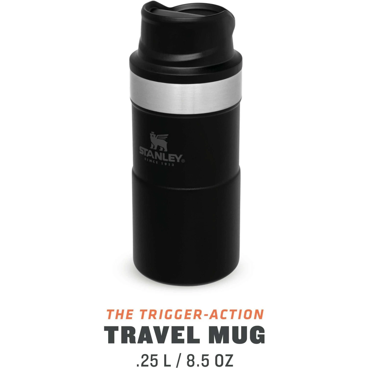Stanley PMIClassic Trigger-Action Thermosbeker 250 Ml Black 4 Stanley PMIClassic Trigger-Action Thermosbeker 250 Ml Black - Afbeelding 2
