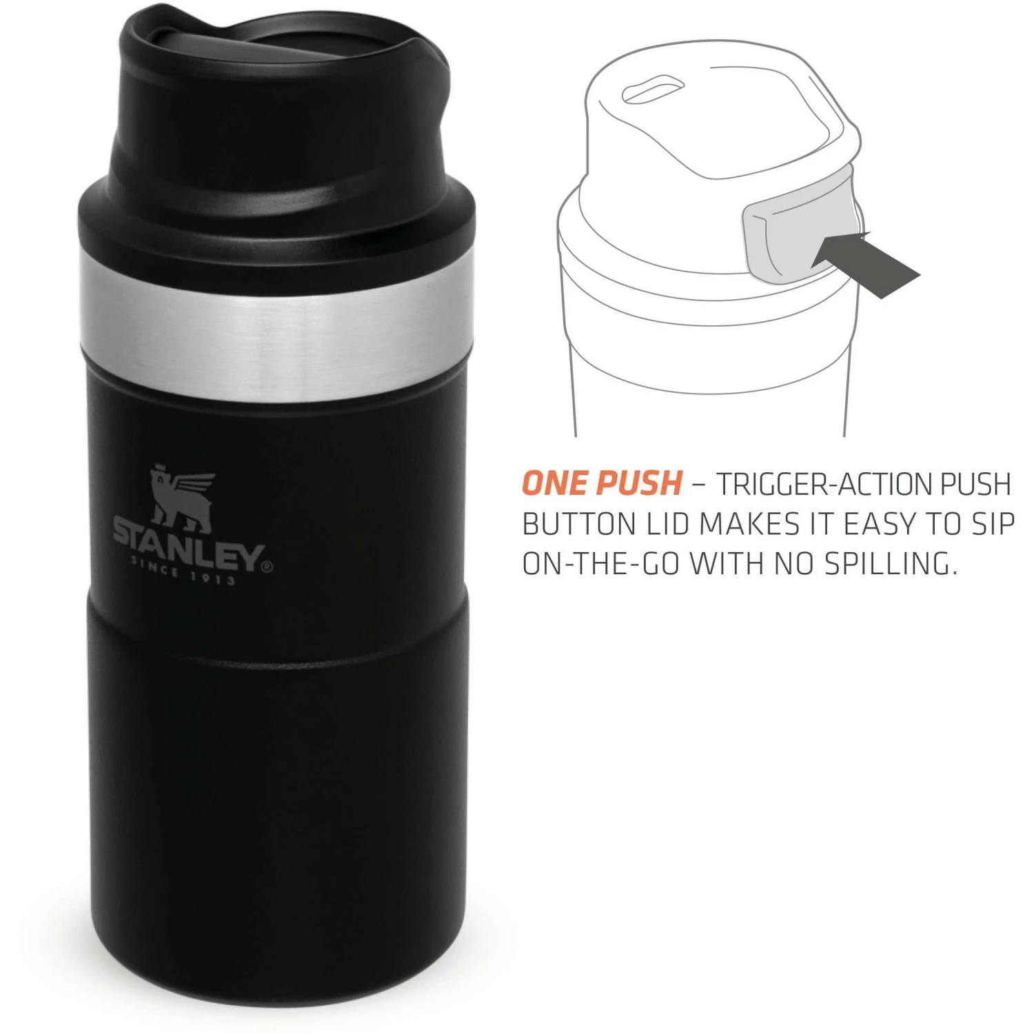 Stanley PMIClassic Trigger-Action Thermosbeker 250 Ml Black 7 Stanley PMIClassic Trigger-Action Thermosbeker 250 Ml Black - Afbeelding 5