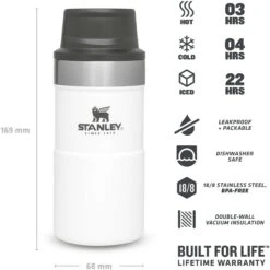 Stanley PMIClassic Trigger-Action Thermosbeker 250 Ml Polar -Buiten Kamperen Winkel 115052 100 03