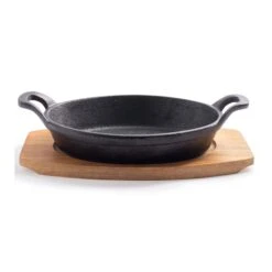 Gusta Gietijzeren Serveerpan Met Bamboe Houten Plank 22cm