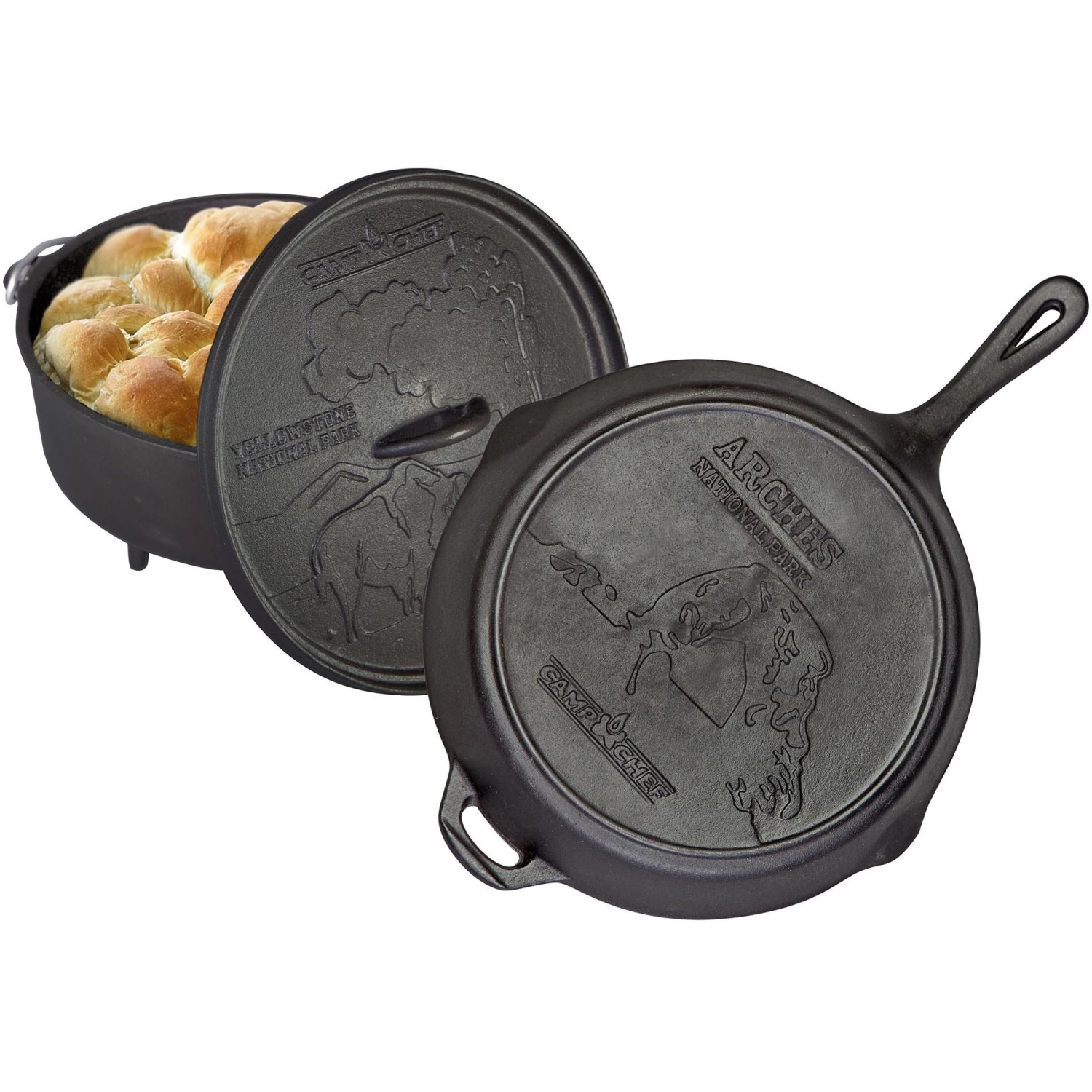 Camp ChefNationals Parks Gietijzeren Pannenset 3-delig 3 Camp ChefNationals Parks Gietijzeren Pannenset 3-delig
