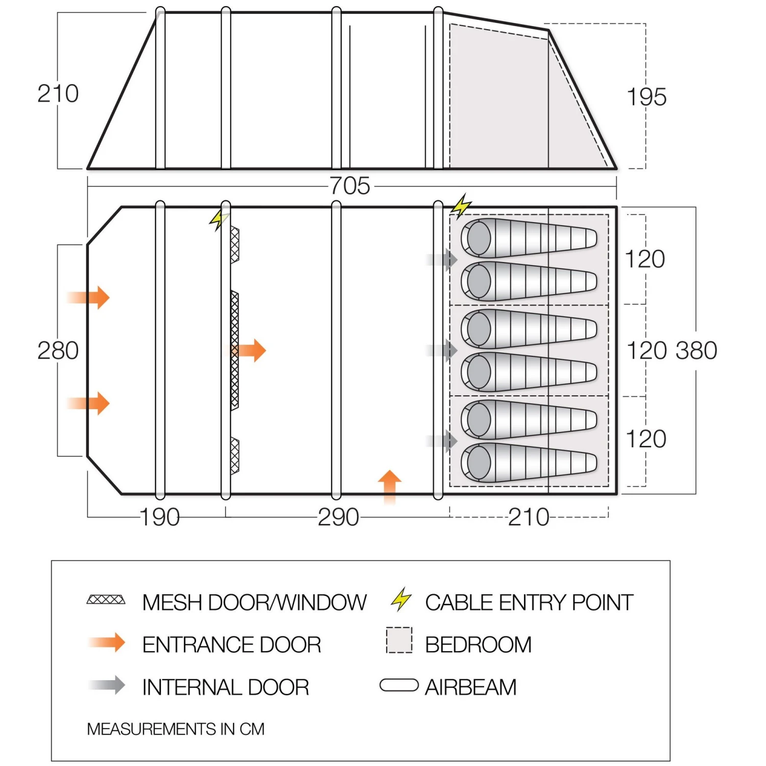 Vango Lismore Air TC 600XL Opblaasbare Tent 8 Vango Lismore Air TC 600XL Opblaasbare Tent - Afbeelding 6
